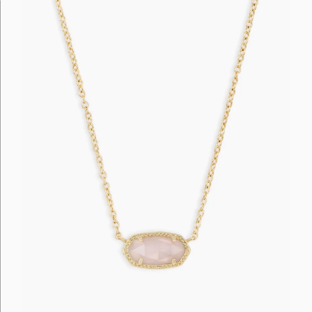 Kendra Scott Gold ELISA Rose Quartz Necklace